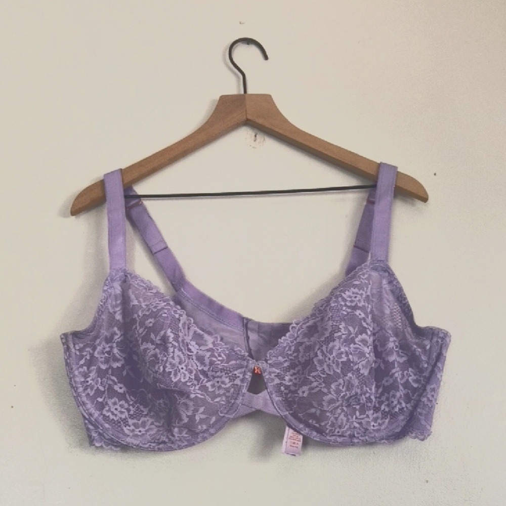 Savage X Fenty Rhianna Sorry Not Sorry Lavender Lace Bra Sz 42G